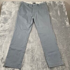 Banana Republic Aiden Chino Mens Pants Gray Flat Front Size 34x32